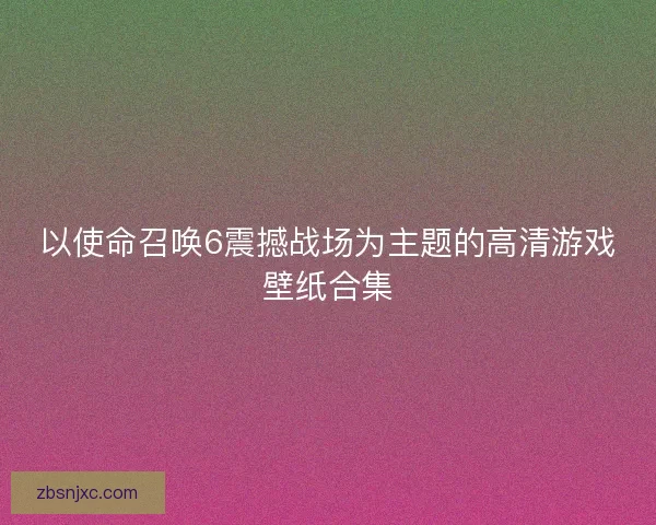 以使命召唤6震撼战场为主题的高清游戏壁纸合集