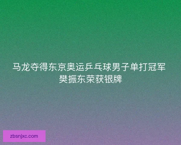 马龙夺得东京奥运乒乓球男子单打冠军 樊振东荣获银牌